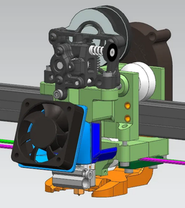 CAD screenshot of extruder / hotend