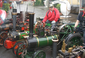 Drive to Schussenrieder brewery at the steam fair Kürnbach