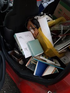 Papers and stuff in car
