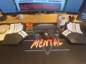 Glove80, Trackball and Space Mouse on my desktop