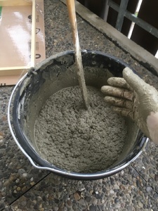 Mixing the concrete