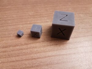 Calibration cubes in 5mm, 10mm and 20mm